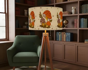 70s Merry Mushroom Tripod Floor Lamp Mushroom Decor Retro Mushroom Lover Gift Cottagecore Home Style Accessories Lighting for Living Room