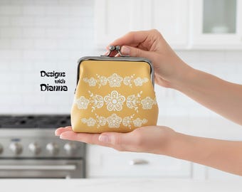 Pyrex Butterfly Gold Coin Purse Retro 1970s Vintage Inspired Kiss Lock Wallet Kitchen Nostalgia Gift for Pyrex Lovers