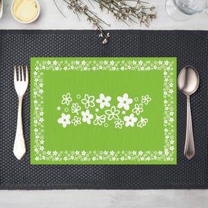 Pyrex Crazy Daisy Placemat Pyrex Spring Blossom Linen Placemat Pyrex Collector Gift Retro Pyrex Gifts for Thrifter Retro Mod Table Placemats