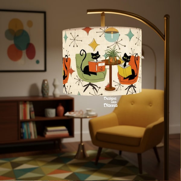 MCM Atomic Floor Lamp 1950s Atomic Cats Reading Light for Living Room Bedroom Mid Century Modern Design Lamp Vintage Unique Design Lamp
