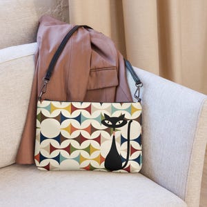 Bolso bandolera Atomic Cat / Bolso de mano Atomic Cat / Bolso pequeño / Bolso de mano retro de los años 50 / Cartera de estilo medio moderno / Bolso retro / Monedero MCM / Bolso de hombro