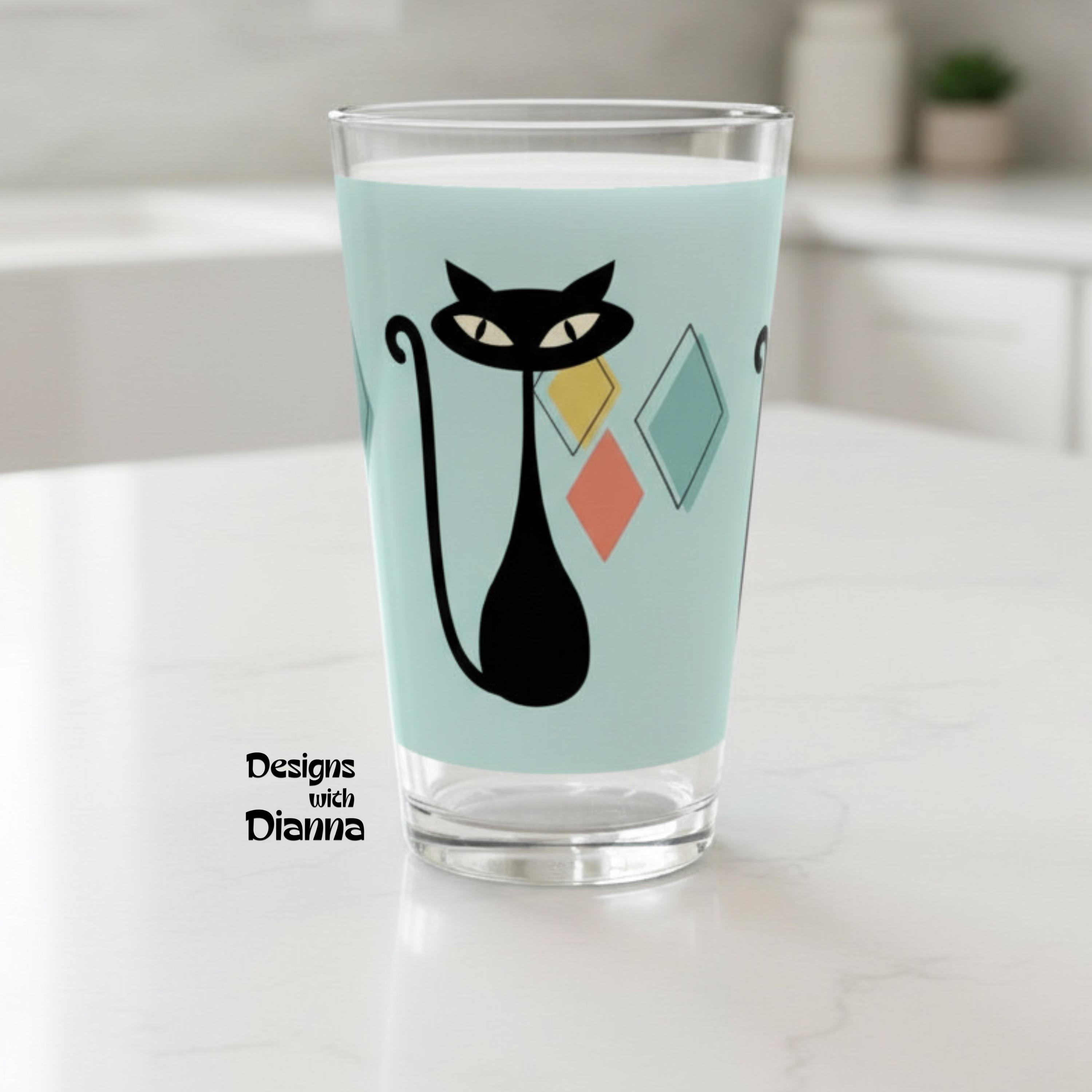 24 Oz Glass Cats - Etsy