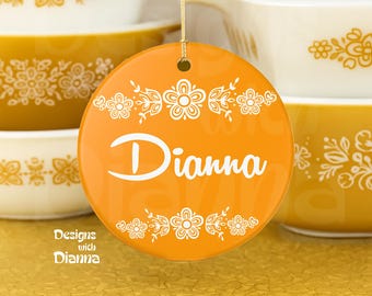 Pyrex Butterfly Gold Ornament Personalized Retro Gift For Collectors Vintage Pyrex Christmas Tree Decor 70s Style Kitchen Decor