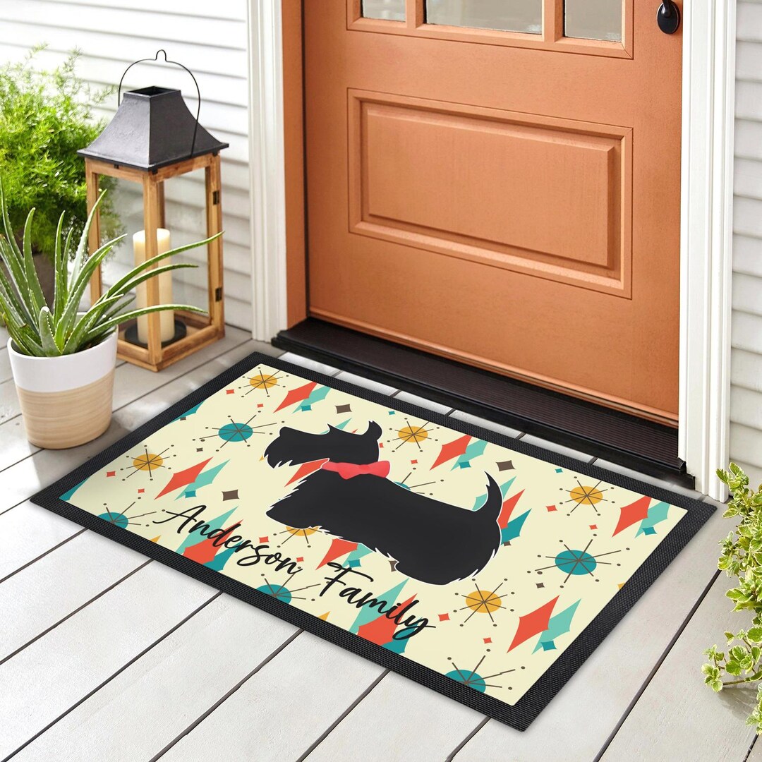 Scotty Rug Mat Mid Century Modern Doormat Atomic Scotty Dog Door Mat 50s Inspired ...
