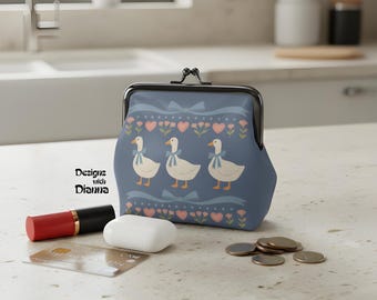 Silly Goose Wallet Cottagecore Geese Vintage Inspired For Women Whimsical Goose Print Wallet Quirky Goose Gift
