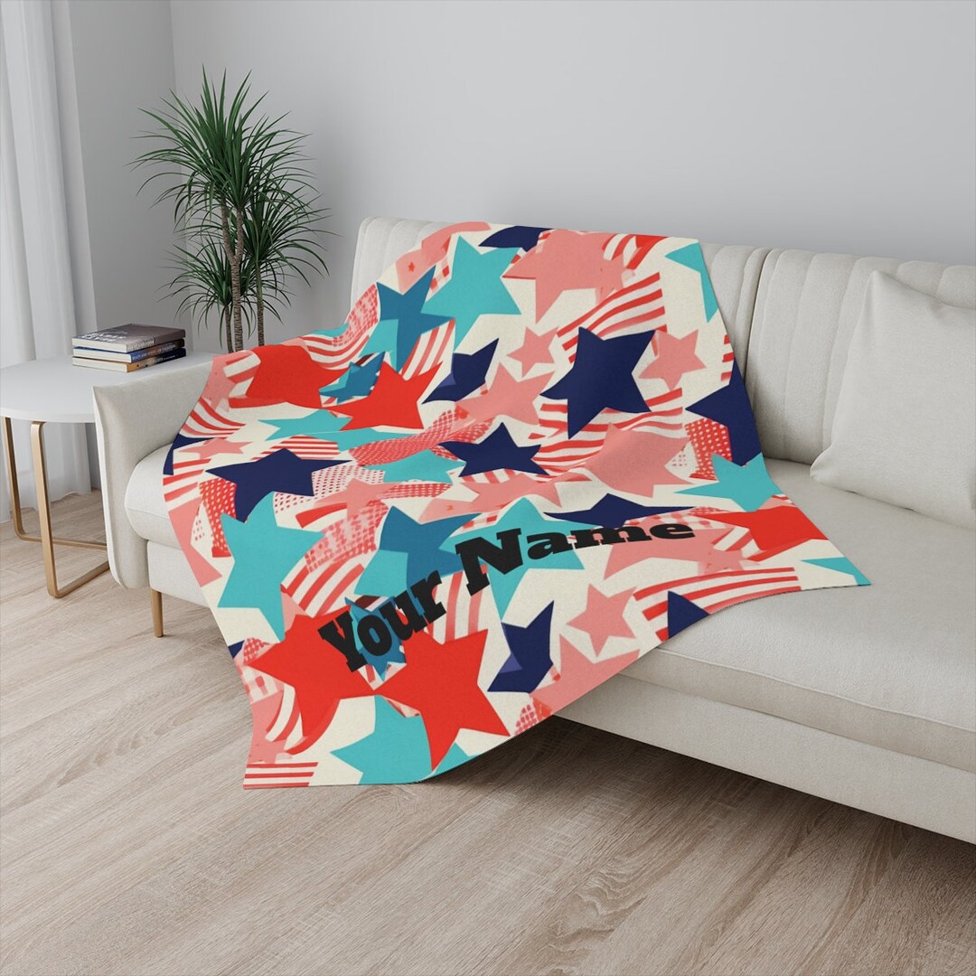 Fourth Of July Blanket Custom Fourth Of July Sherpa Fleece Blanket