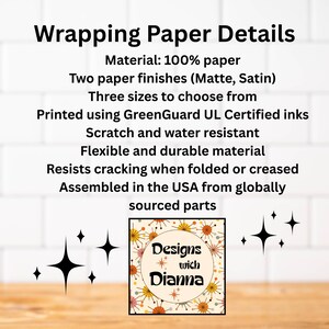 Papel de regalo navideño retro vintage de los años 50, papel de regalo vintage de los años 50, papel de regalo rosa de estilo moderno de mediados de siglo, decoración de regalo navideño MCM imagen 2