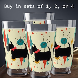 Atomic Dog Drinking Glasses Atomic Dog Drinkware Retro Dog Gifts Cute Atomic Dog Glasses  Dog Gifts For Dog Lover Retro Scotty Dog Gift