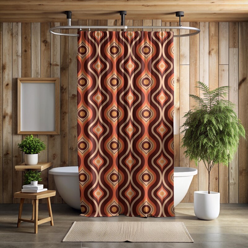 70s Shower Curtain - Etsy