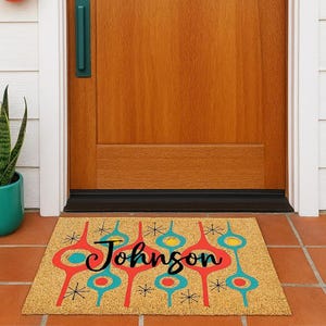 Mid Century Modern Doormat, 1950s Inspired Welcome Mat, Custom Retro Door Mat, Retro Front Door Decor, Mid Century Modern Rug, Vintage Rug