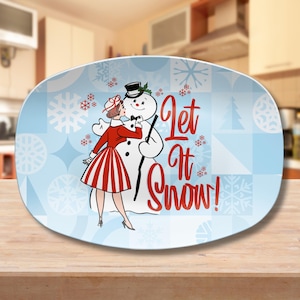 Mid Century Modern Serving Platter Atomic Design Entertaining Tray Retro MCM Party Dinnerware Custom Housewarming Gift 50s Decorative Plate