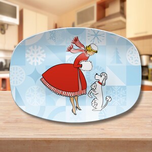 Mid Century Modern Serving Platter Atomic Design Entertaining Tray Retro MCM Party Dinnerware Custom Housewarming Gift 50s Decorative Plate