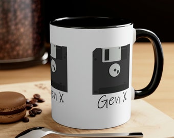 Gen X Floppy Disk Coffee Mug, Gen X Gifts, Gen X Mug, Generation X Mug, Generation X Gifts