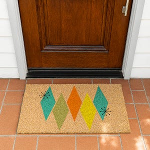 Mid Century Modern Doormat, 1950s Inspired Welcome Mat, Retro Front Door Decor, Mid Century Modern Rug, Housewarming Retro Gift, Vintage Rug