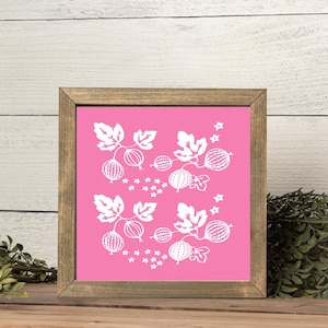 Pyrex Gooseberry Framed Wall Artwork Pyrex Pink Gooseberry Collectible Gifts Vintage Kitchen Decor Unique Gift for Pyrex Collectors