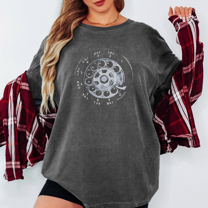 Retro Telephone T Shirt Vintage Dial Phone Tee 90s Nostalgia Shirt Gen X Gift Minimalist Graphic Tee
