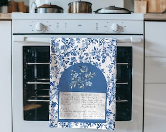 Handwritten Recipe Towel Personalized Family Keepsake Custom Family Recipe Unique Gift for Mom Kitchen Decor Gift Custom Recipe Tea Towel
