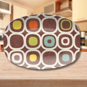 Mid Century Modern Serving Platter Atomic Design Entertaining Tray Retro MCM Party Dinnerware Custom Housewarming Gift 50s Decorative Plate