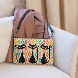 Atomic Cat Purse |Cat Lover Gift | Mid Century Modern | Atomic Cat Purse | Atomic Cat | Shoulder Bag | Atomic Kitty Crossbody Bag