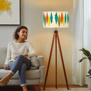 MCM Atomic Floor Lamp 1950s Style Retro Lamp for Living Room Office Bedroom Mid Century Modern Design Floor Lamp Vintage Unique Design Lamp