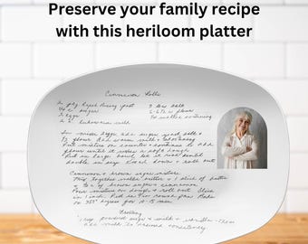 Handwritten Recipe Platter Personalized Family Keepsake Custom Perfect Gift for Mom or Grandma Kitchen Decor Custom Family Heirloom Gift