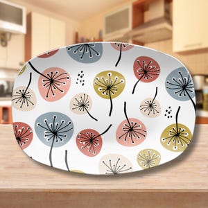 Mid Century Modern Serving Platter Atomic Design Entertaining Tray Retro MCM Party Dinnerware Custom Housewarming Gift 50s Decorative Plate