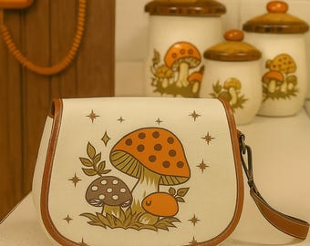 Retro Mushroom Purse Boho Crossbody Cottagecore Merry Mushroom Bag Vintage Mushroom Shoulder Bag Cute Mushroom Purse For Boho Women Gift