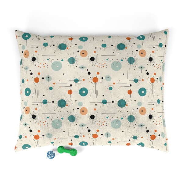 Atomic Abstract Pet Bed, Mid Century Modern Home, Abstract Dog Bed