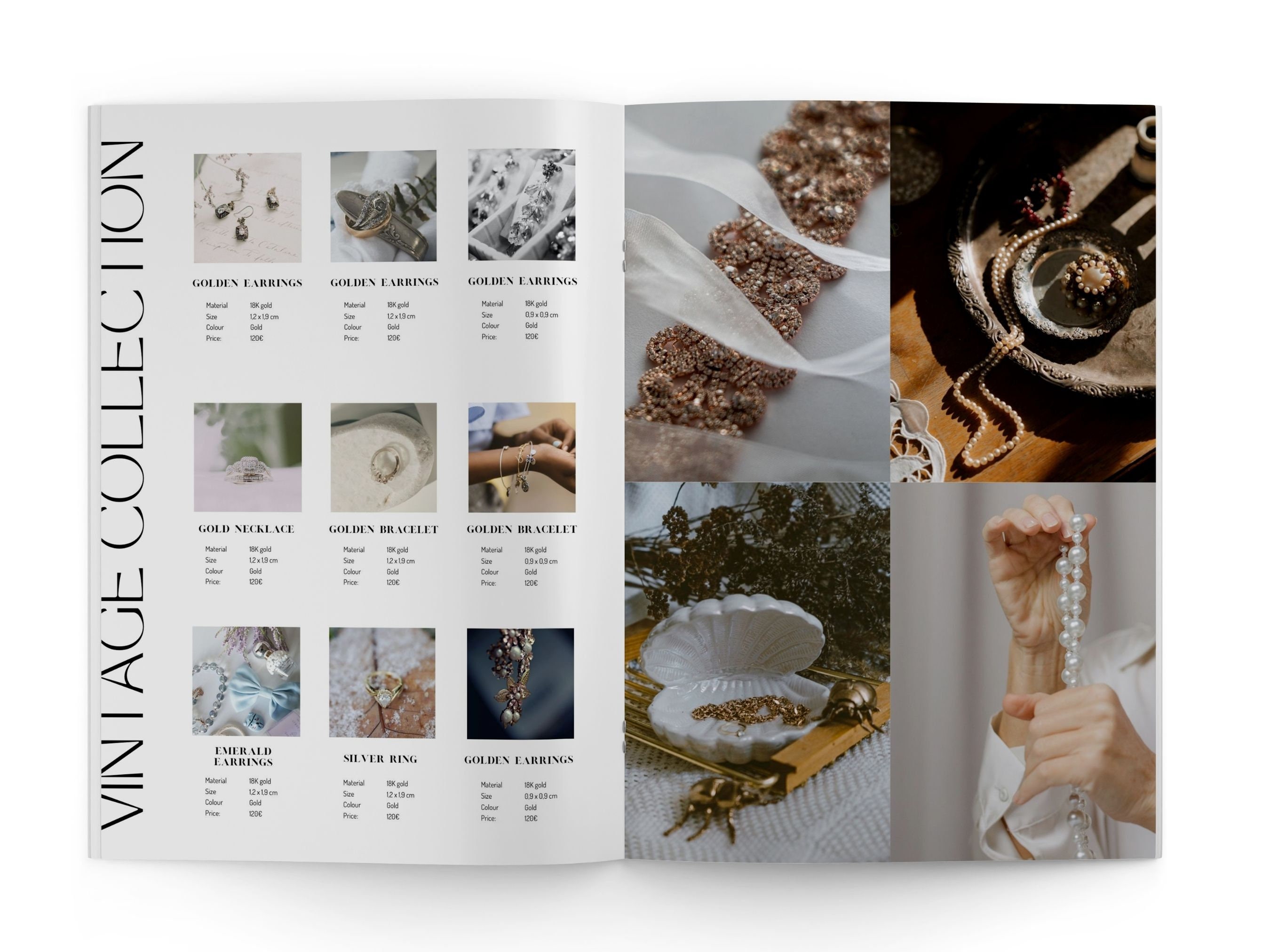 Jewelry Catalog Template, Fully Editable in Canva Ebook Magazine