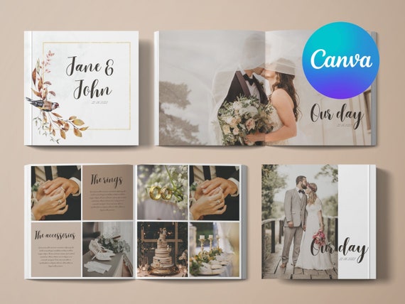 Wedding Photo Book Canva Editable Template Customizable Wedding or  Anniversary Photo Album Ebook Template 20 Pages 