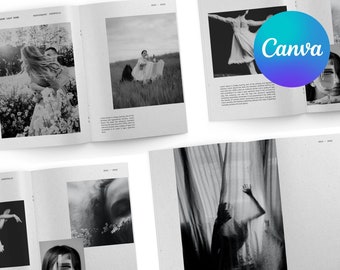 Photography portfolio editable Canva template | minimal black and white design | design portfolio | photo album | personalized photobook