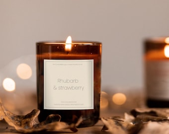 Editable Canva candle label templates | Custom printable candle labels | Candle branding minimal design | candle care label