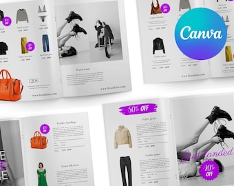 Sale catalogue template for fashion business, fully editable in Canva | ebook | magazine | brochure | leaflet | wholesale product line sheet