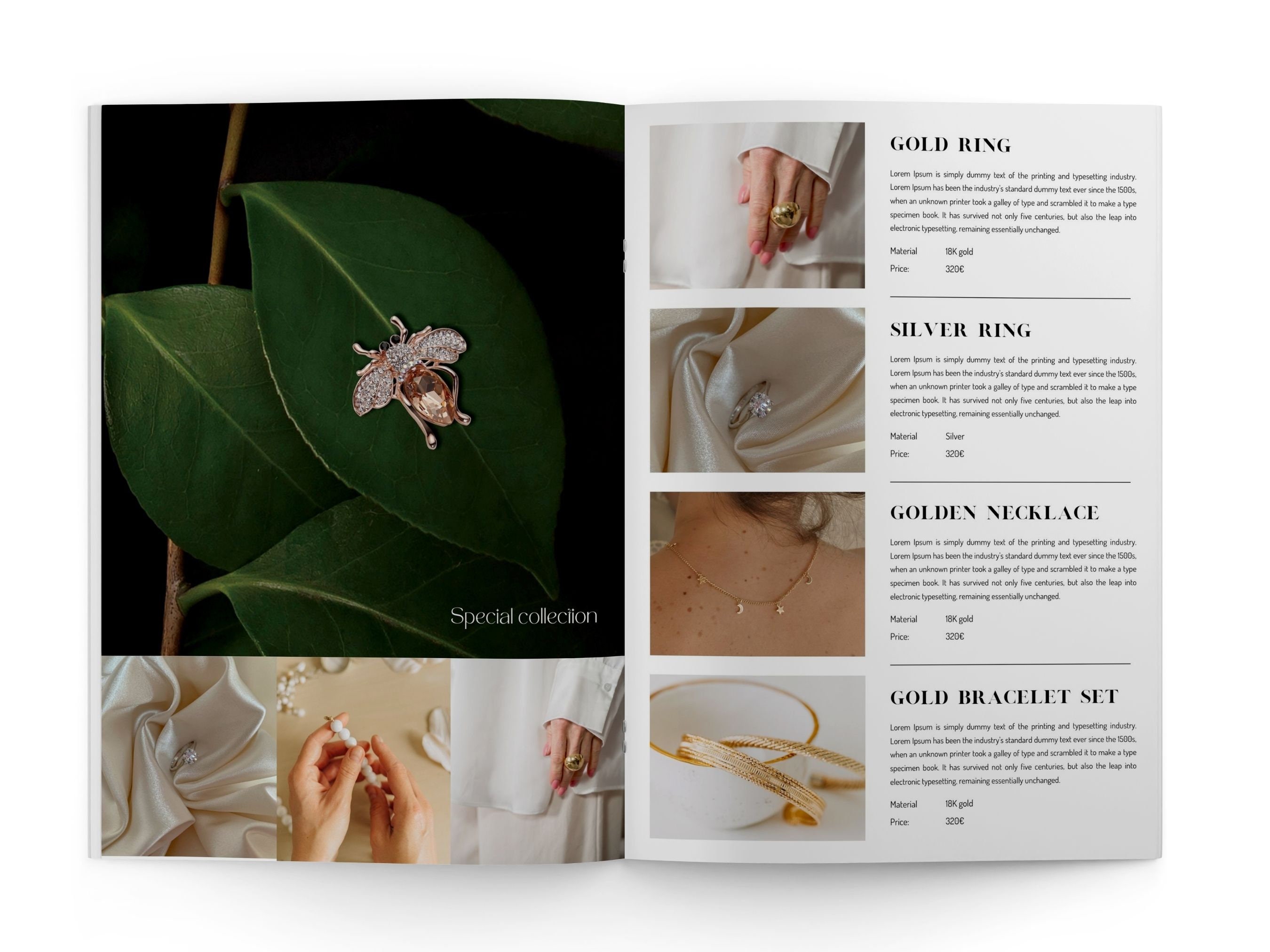 Jewelry Catalog Template, Fully Editable in Canva Ebook Magazine