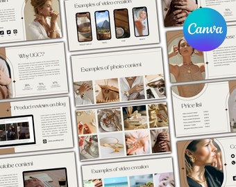 Editable UGC portfolio website or PDF template for content creators, influencers, bloggers | instant download | influencer media kit