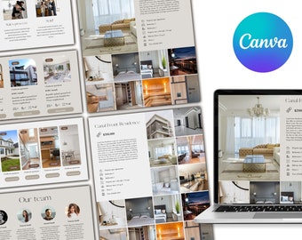 Real estate website template | real estate presentation | realtor Canva website | property marketing landing page | link in bio template