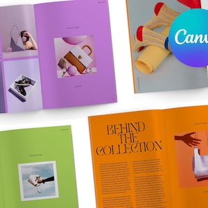 Colourful premium lookbook or product catalog editable Canva template | magazine | ebook | portfolio | instant download