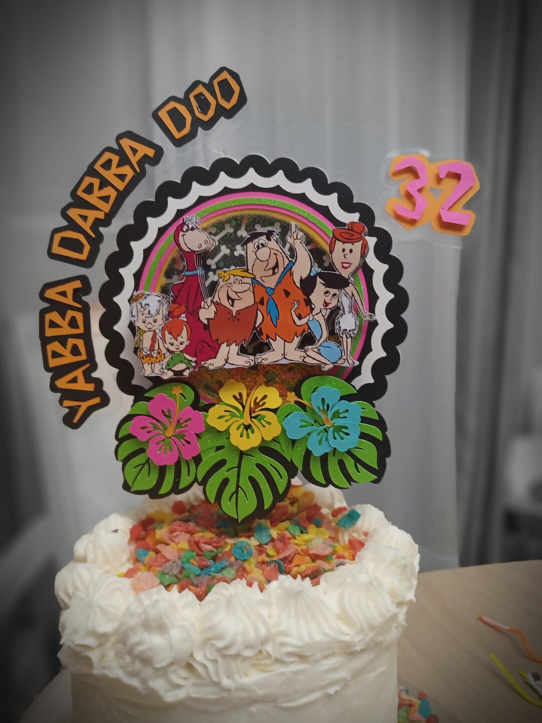 Flintstones 3D Shaker Cake Topper Yabba Dabba Doo Pebbles Etsy