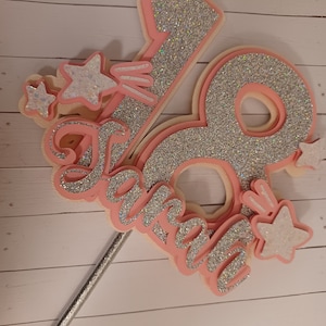 Glitter and Stars Cake topper
