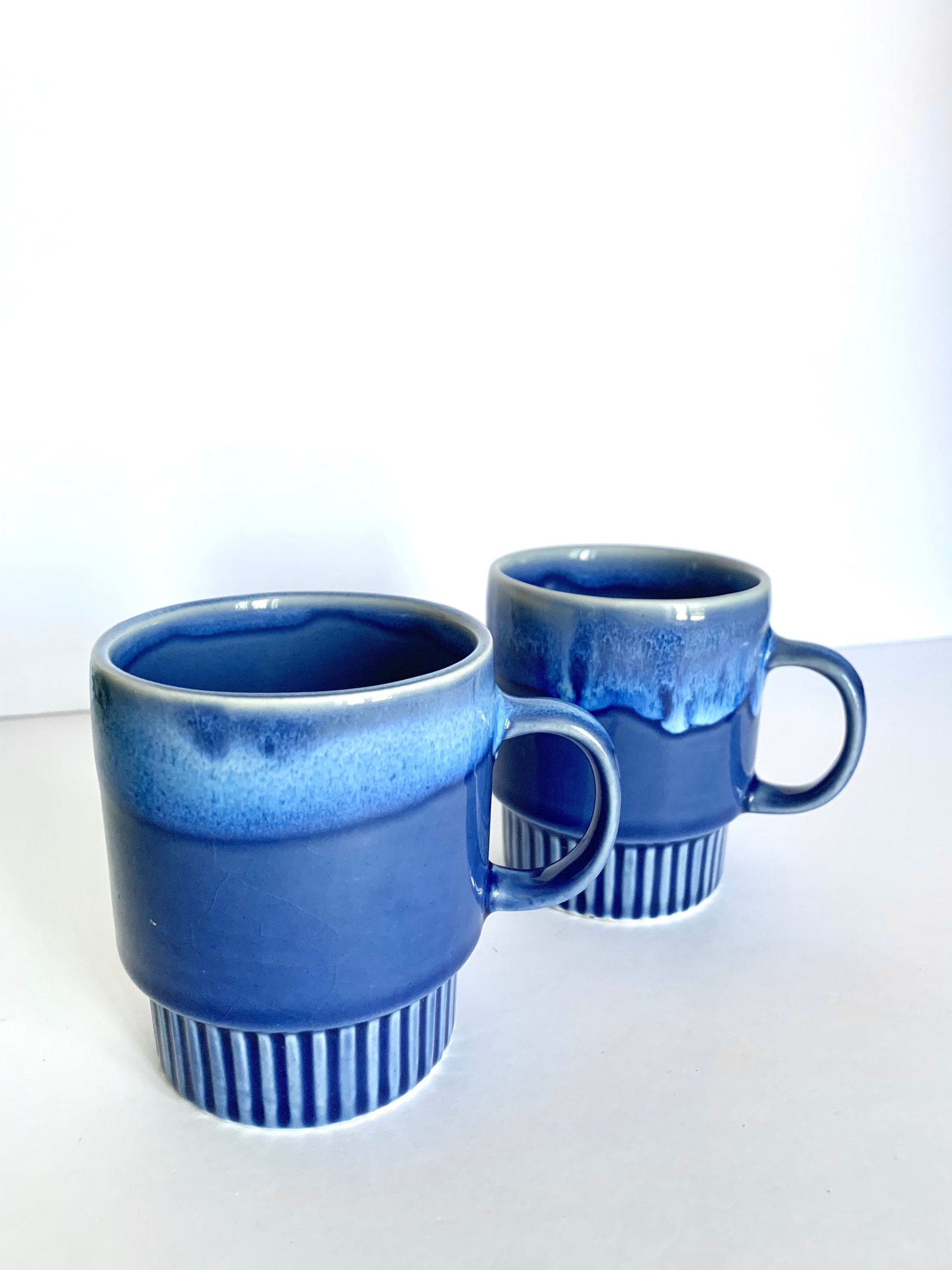 Vintage Stacking Ceramic Glazed Tea Coffee Cups Etsy