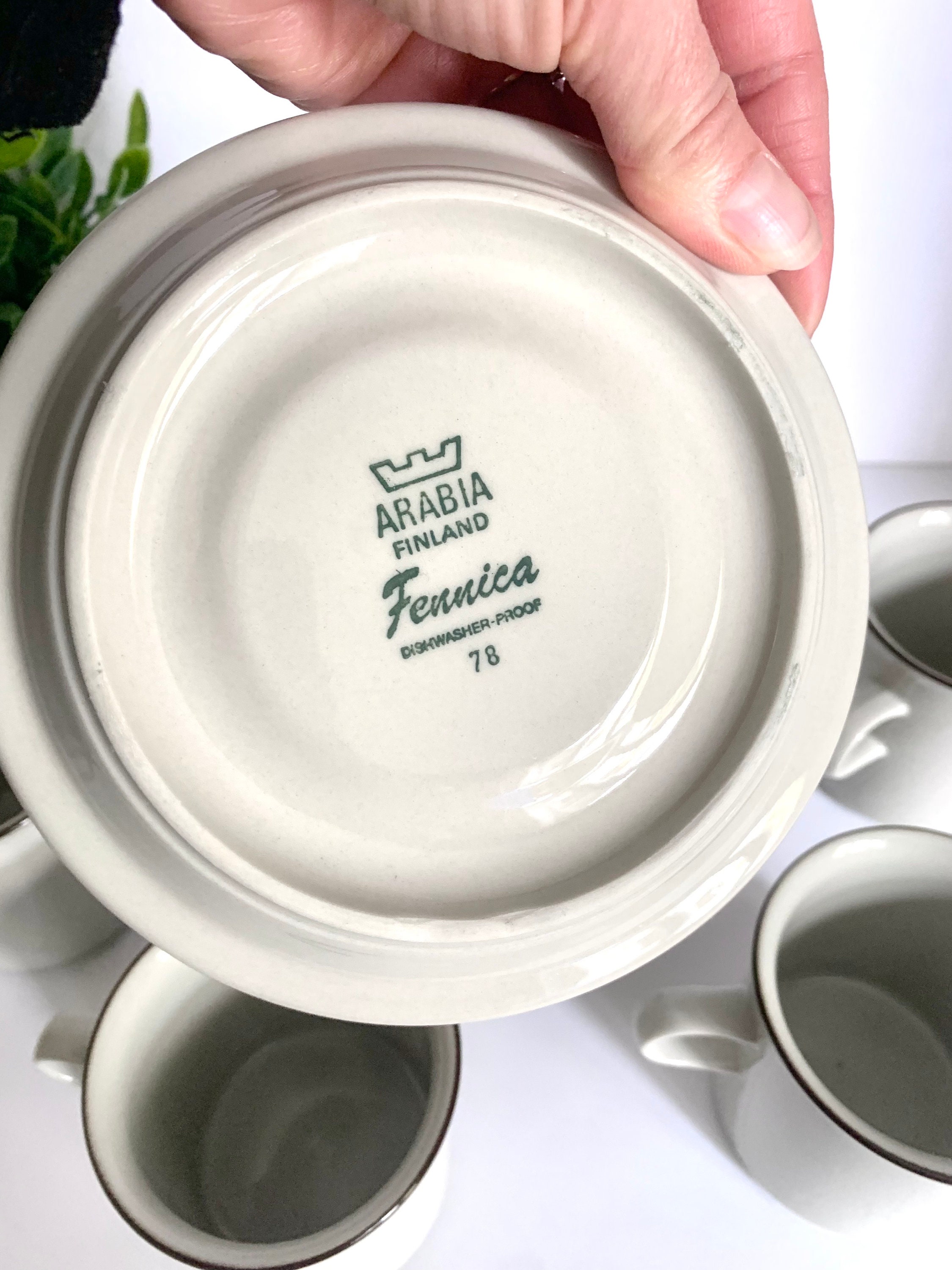 Vintage Mugs Arabia Finland Set 4 and Saucers “fennica” - Etsy