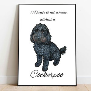 Cockapoo, chien, art mural, magasin d'affiches, chambre à coucher, salon, décoration intérieure, cadeau. A4, A3, A2, B2, A1, B1, carte-cadeau