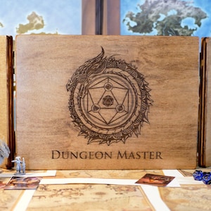 Personalized Custom Wood Dungeon Master Screen, D&D DM Screen, GM Screen, Game Master Screen, Dungeons and Dragons, DnD Gift, Handmade USA