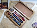 DnD Deluxe Dice Box, Handmade Custom Wood Dungeons and Dragons Rolling Tray Organizer, Unique Portable Tabletop gaming Gift & Accessories