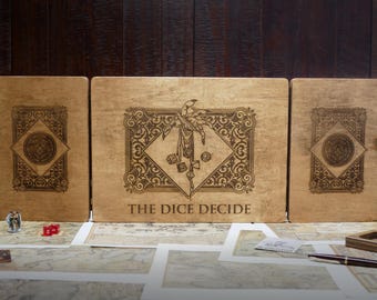 Game Master Screen, Wood Dungeon Master Screen, Dice Dungeons and Dragons DM Screen, DND Gifts, Gifts for DM, Gifts for Dungeon Master