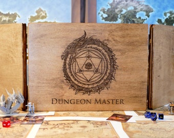 Personalized Custom Wood Dungeon Master Screen, Handmade D&D DM Screen, Tabletop Screen, Wooden GM Screen, Dungeons and Dragons, DnD Gift