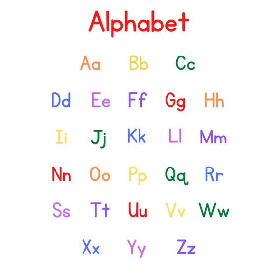 Printable Alphabet Chart Preschool Learning ABC Homeschool | Etsy UK