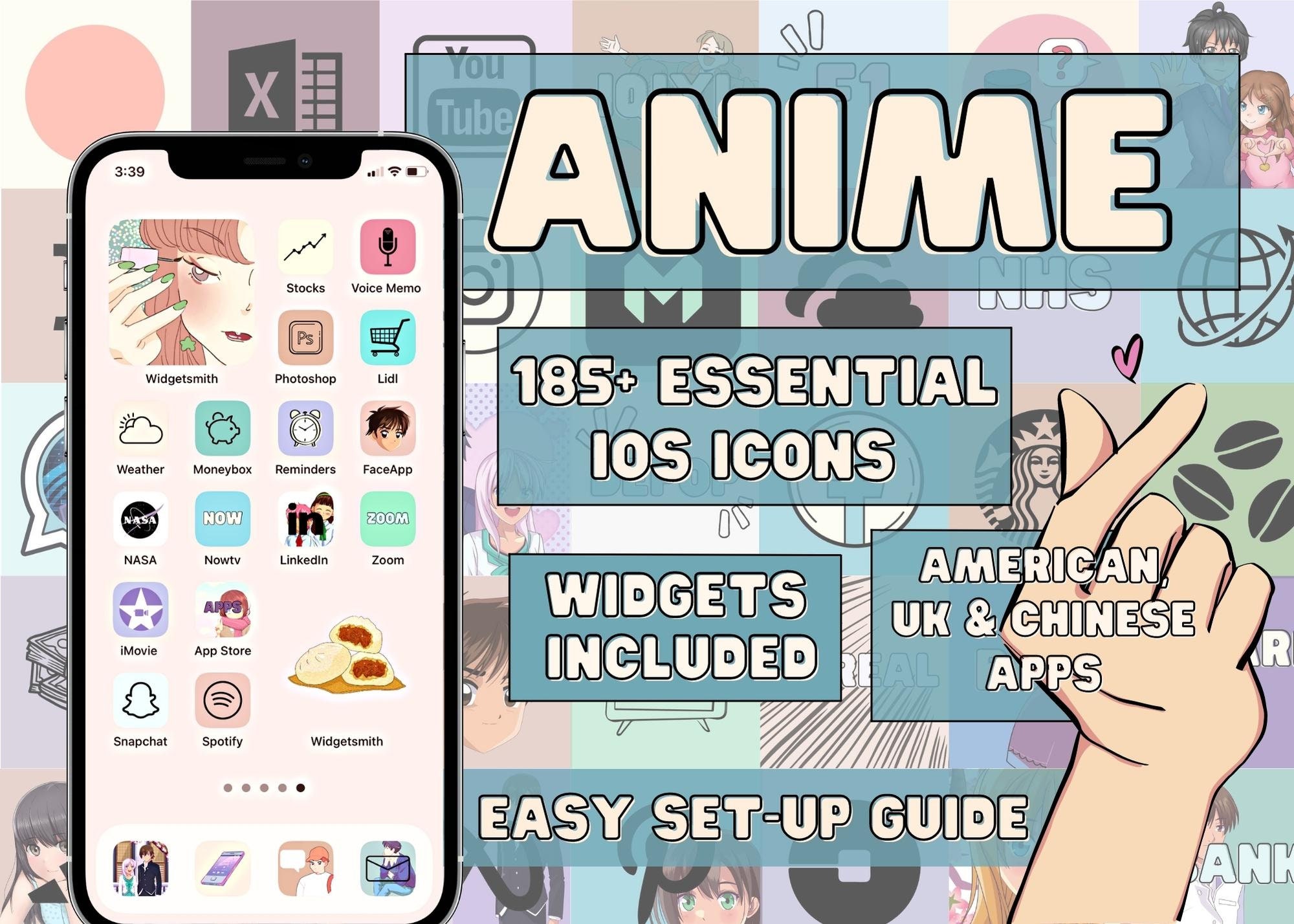 Anime Icons  Anime App Icons for iPhone  Free Custom iOS 14 Icons    App icon design Ios icon Iphone life hacks