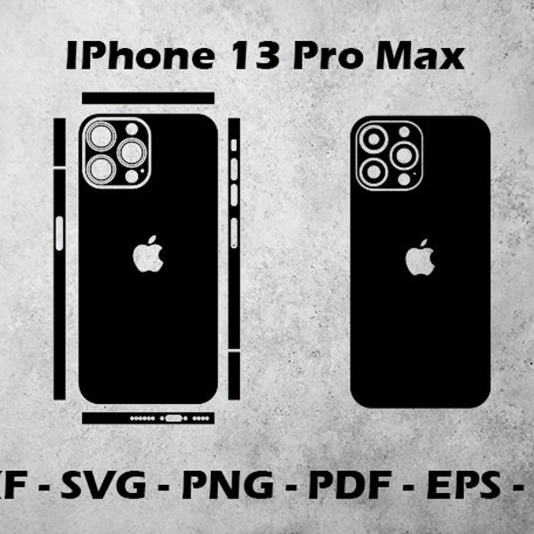 Apple iPhone 13 Pro Max - Skin Cutting Template SVG Vector