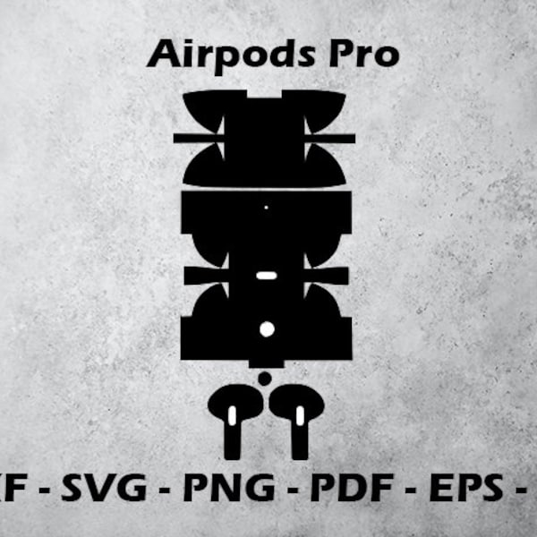 Apple Airpods Pro - Plantilla de corte de piel SVG Vector